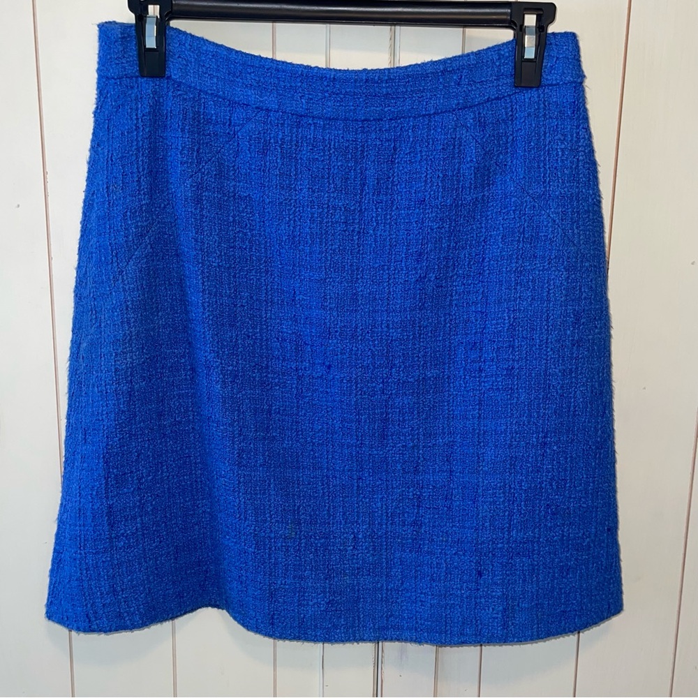 Kate Spade Skirt Women Blue Tweed Anita Career Boss Fashion Lined Back Zip SZ 10